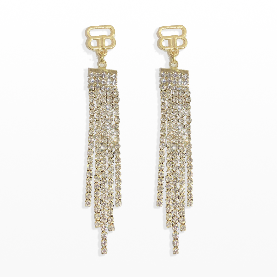 

Charm Women Dangle Earrings 18k Gold Plated Chain Pendant Earrings Luxury Brand Love Jewelry Designer Diamond Earrings Family Gift Jewelry Wholesale