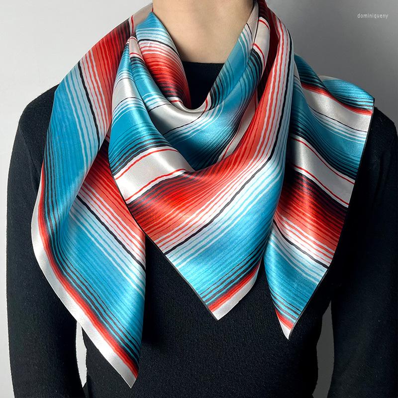 

Scarves Western Denim Pattern Printing Large Square Scarf 90cm Color Matching