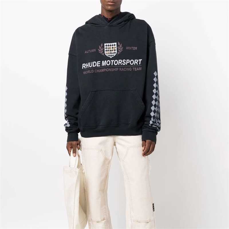 

Designer Clothing Hoodies Fashion Sweatshirts Rhude High Street Trend Brand Motorsport Alphabet Printing Fashion Wash Used Hoodie Streetwear Pullover jacket, Shipping fee