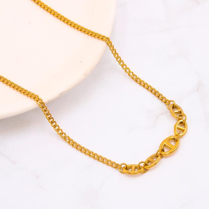 

Chains Creative Pig Nose Pendant Cuban Chain Necklace For Men Women Chunky Clavicle Fine Accessories Trendy Stainless Steel YS385Chains