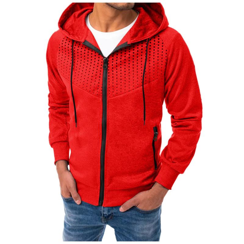 

Men's Hoodies & Sweatshirts Zipper Sweatshirt Winter Sports Leisure Fitness Top Jogging Polka Dot Sweaters Hoodie Long Sleeve Size, Blue