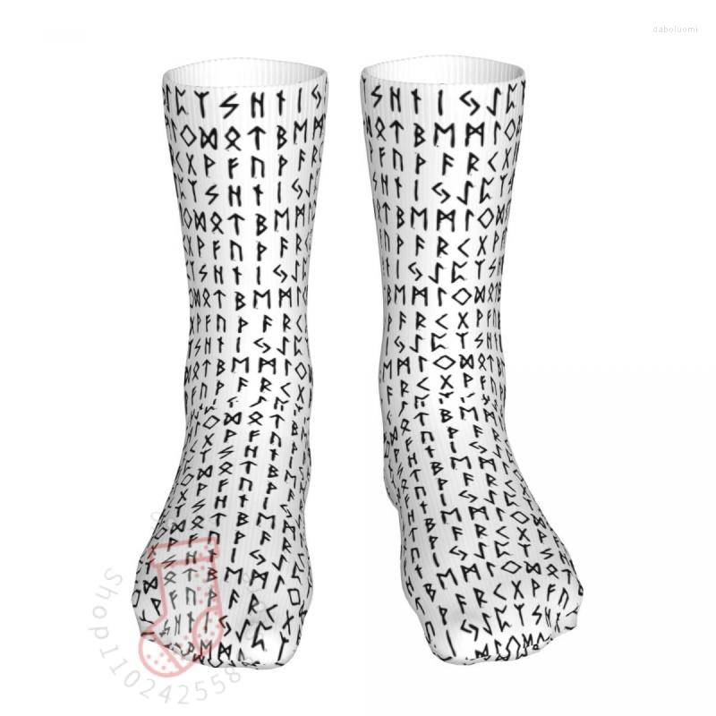 

Men's Socks Men Sports Elder Futhark Viking Runes Alkboard Cotton Compression Norse Mythology Woman Sock, Black