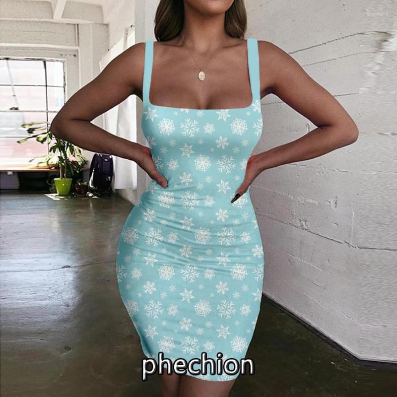 

Casual Dresses Phechion Christmas Pattern 3D Print Dress Women Halter Sleeveless Fashion Ladies Novel Sexy Womens Clothing G03, 18