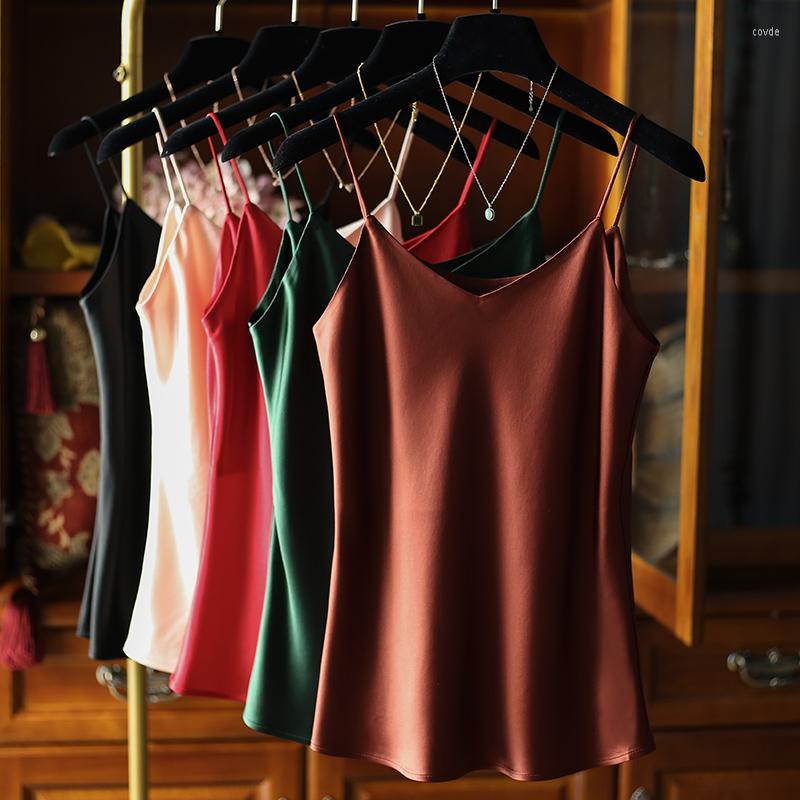 

Women's Tanks Fashion Sexy Satin Camisole Womens For 2023 Summer Up Temperament Elegant Backless Streetwear Tops T Shirts Aesthetic Clothing, Matcha green