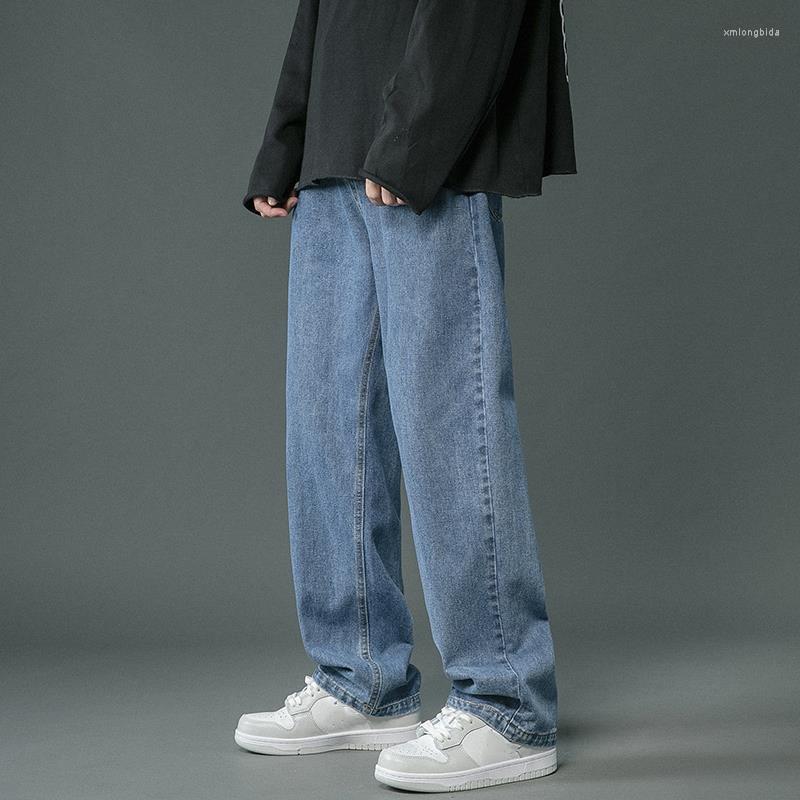 

Men's Jeans Streetwear Baggy Men Plus Size S-5XL Fashion Loose Straight Wide Leg Pants Black Light Blue Male Casual Clothing