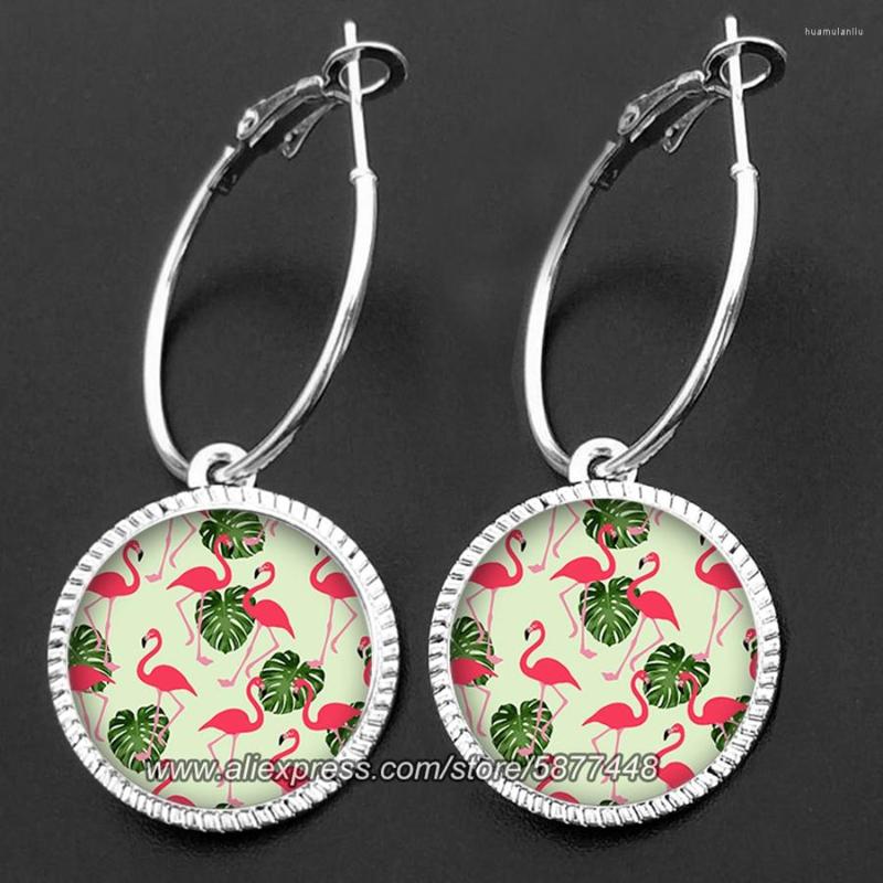

Dangle Earrings Fashion Loop Flamingo Drop For Women Girl's Punk Birds Female Brincos Party Jewelry