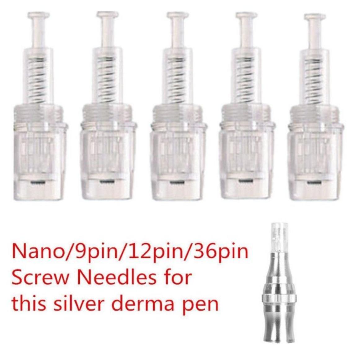 

91236 Pin Needles Nano Needle Cartridges tips Screw Port Cartridges For Electric Derma Pen Auto Micro Stamp9036914