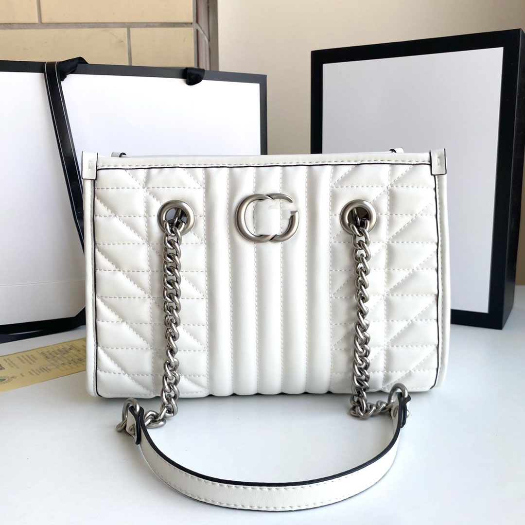 

Designers shoulder bag luxury handbag for women letter wallet crossbody bag simple fashion purse good match nice gift 27CM, White-leather-27cm
