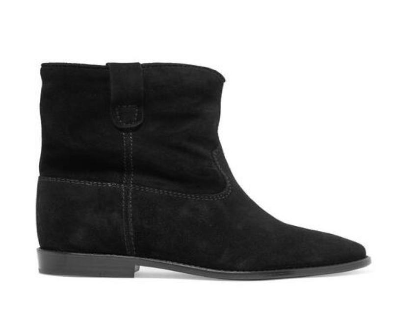 

Women Genuine Black Leather Isabel Crisi Suede Ankle Boots New Classic Marant Fashion Show Pop Booties Shoes1170913