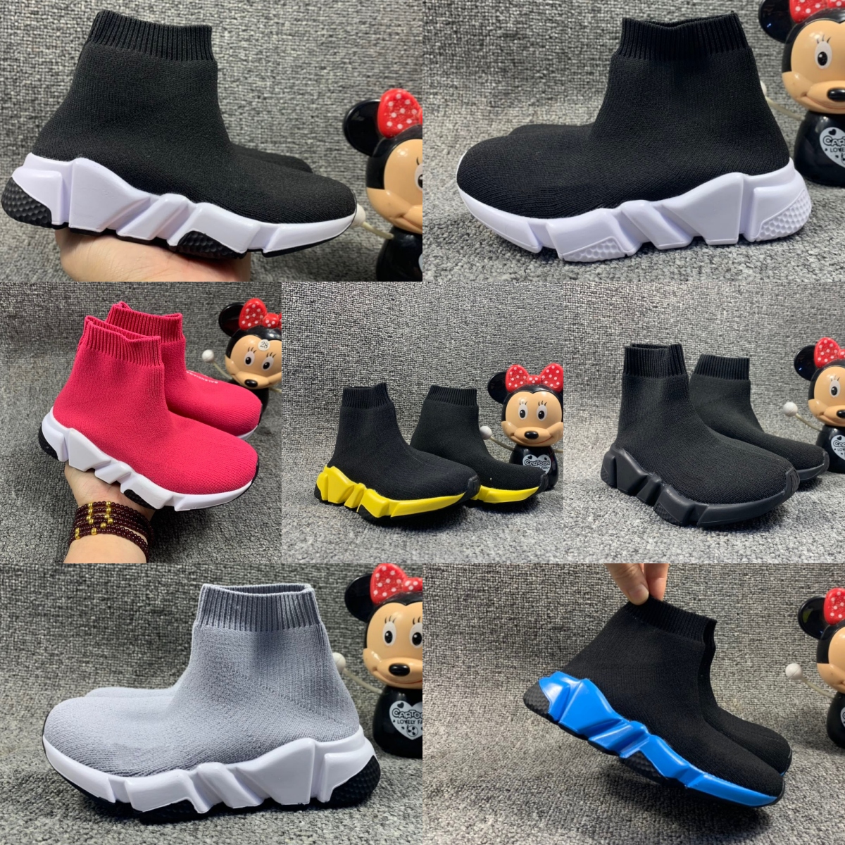 

2023 Kids Speed Stretch Knit High Top Breathable Sports Socks Boots Original Speed Kids Buffer Rubber Athletic Shoes, Color 3