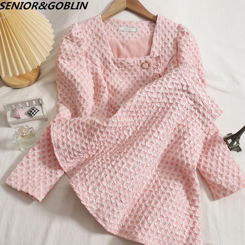 

Dress FALL NEW TWO PIECE SET WOMEN SWEET SQUARE COLLAR JACQUARED SHORT TOPS+HIGH WAIST UMBRELLA SKIRT OFFICE LADY ELEGANT SOLID SET, White