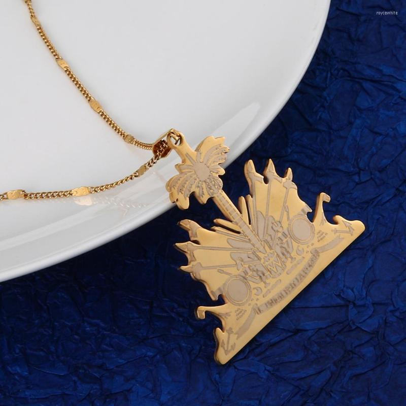 

Pendant Necklaces Stainless Steel Haiti Necklace Ayiti Fashion Women Gold Color Chian Jewelry