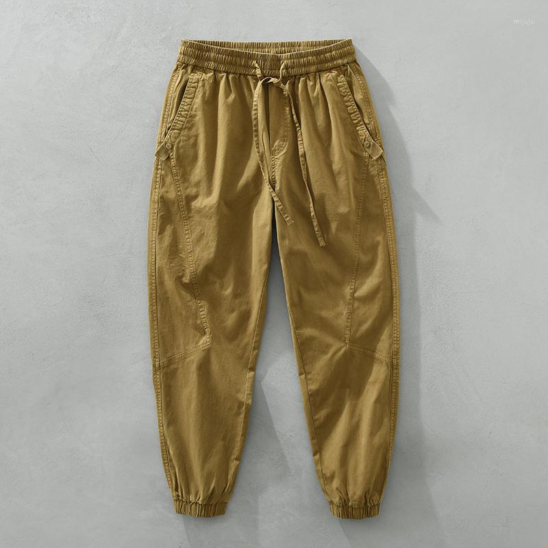 

Men's Pants 2023 Spring Cargo Pencil Men Vintage Loose Tapered Cotton Garment Washed Trousers Plus Size Brand Clothing, 6812 black