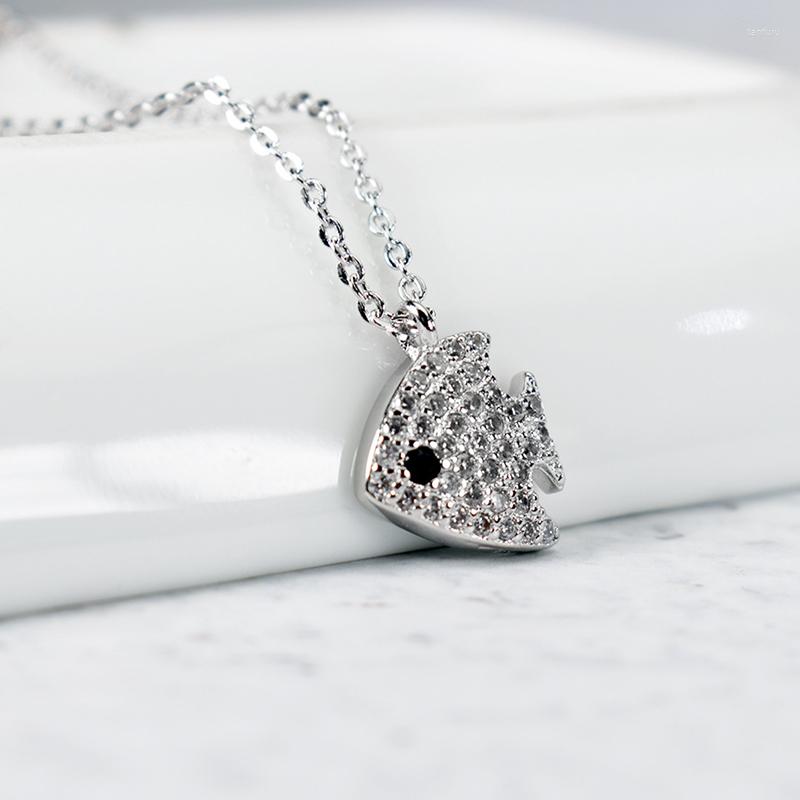 

Pendant Necklaces Korean Trend Fish Necklace Exquisite Women's Wedding Crystal Accessories Charming Lady Jewelry Gift