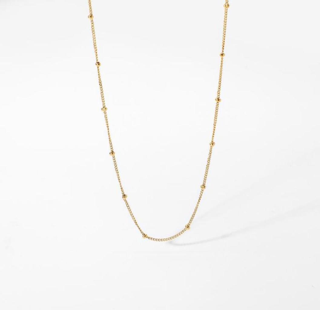 

Pendant Necklaces Tarnish Waterproof Stainless Steel Thin Bead Chain Necklace For Women Minimalist Trendy Stacking Choker2997821