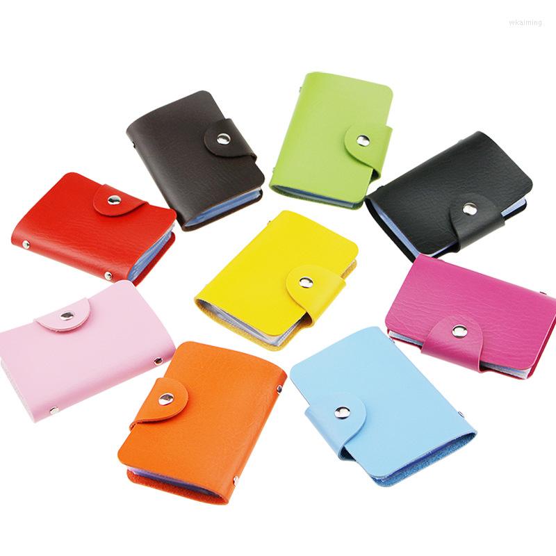 

Card Holders 1PCS Holder Credential 24 Pockets Business With Button Id Case For Cards Tarjetero Hombre