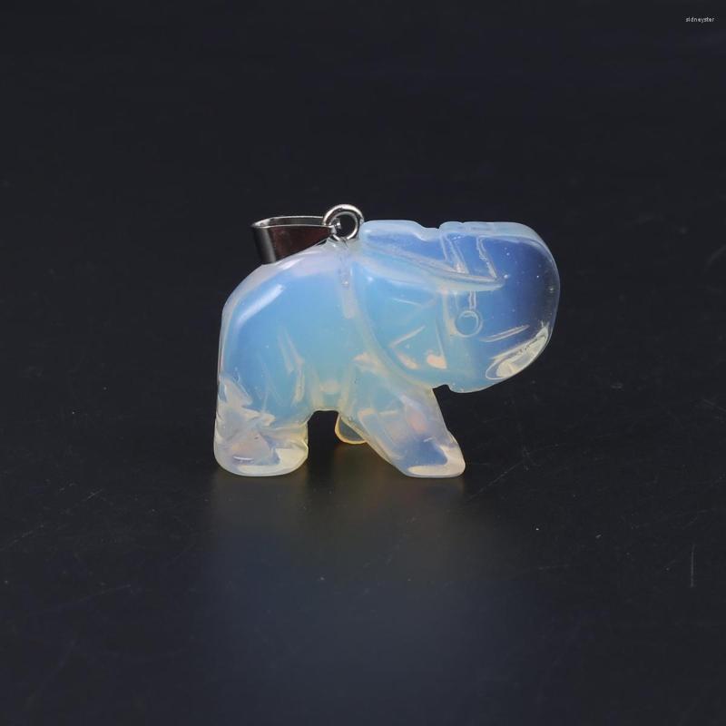 

Pendant Necklaces Fine Natural Stone Cute Elephant Pendants Agates Opal Crystal For Jewelry Making Diy Women Reiki Heal Necklace