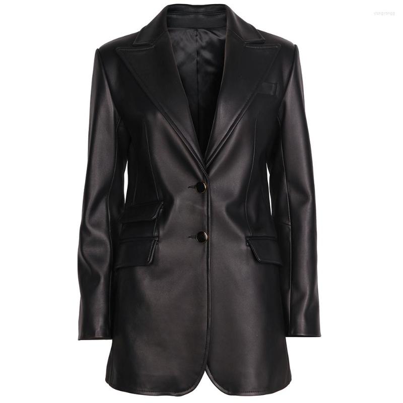 

Women' Leather YOLOAgain 2023 Spring Autumn Single Breasted Black Real Blazer Jacket Women, Jacket size chart