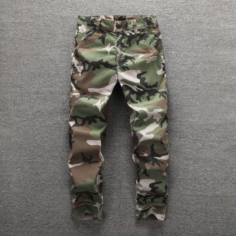 

Men's Pants Cotton Men's Causal Straight Camouflage Solid Tactical Wear-resistant Breathable Streetwear Men Clothing Oversized, Khaki