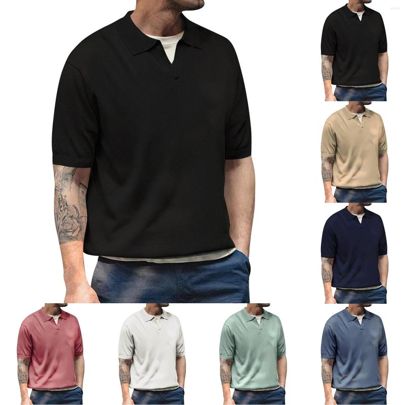

Men's T Shirts Mens Summer Cotton Fashion Poster Holiday Beach Lapel Solid Short Sleeve Shirt, Black