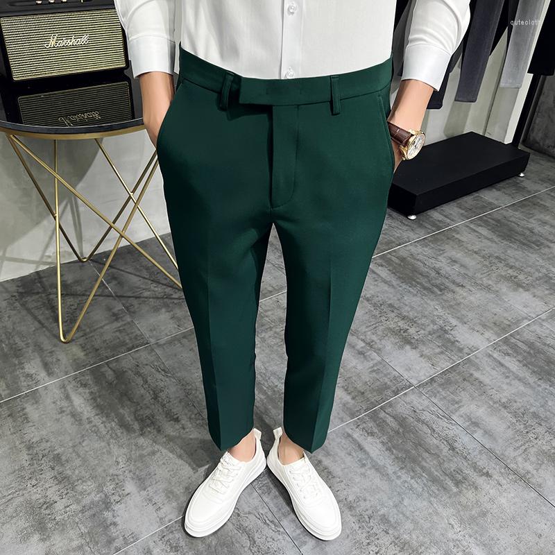 

Men's Suits 2023 Man Slim Suit Pants Casual Business Trousers Fashion Men Formal Wedding Dress Street Wear Male Clothing 29-38, Green