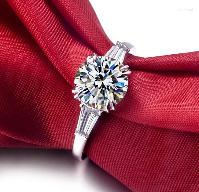 

Cluster Rings 14K White Gold Wedding Ring Attractive 2Ct Test Positive Moissanite Diamond High Quality Jewelry