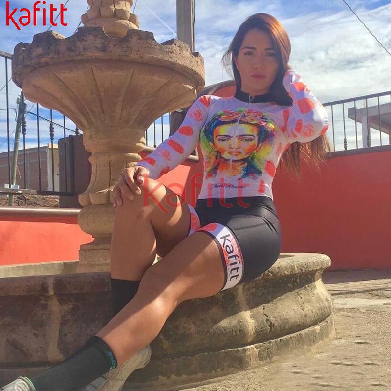 

Racing Sets Kafeet Ladies Cycling Jersey Suit Jumpsuit Fashion Long Sleeve Professional Sportswear Outdoor Fitness, Kafitt20-193