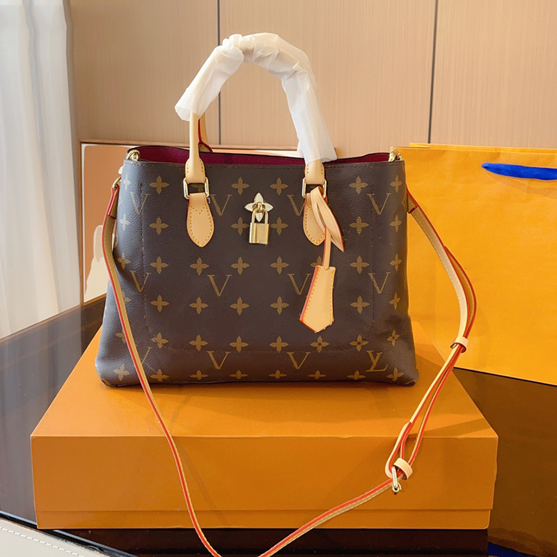 

Women's Tote Bag Designer Handbag Shoulder Crossbody Bags Classic Letter Shopping Bags FLEUR Duffle Handbags Luxurys Brown Flower Totes ring latch handle Strap Bags
