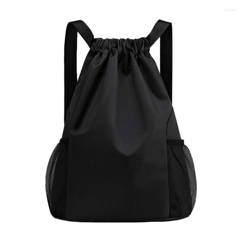 

Outdoor Bags Drawstring Backpack For Sports Large Capacity Gym Bag Men Folding Waterproof Cycling Football Basketball, Black s