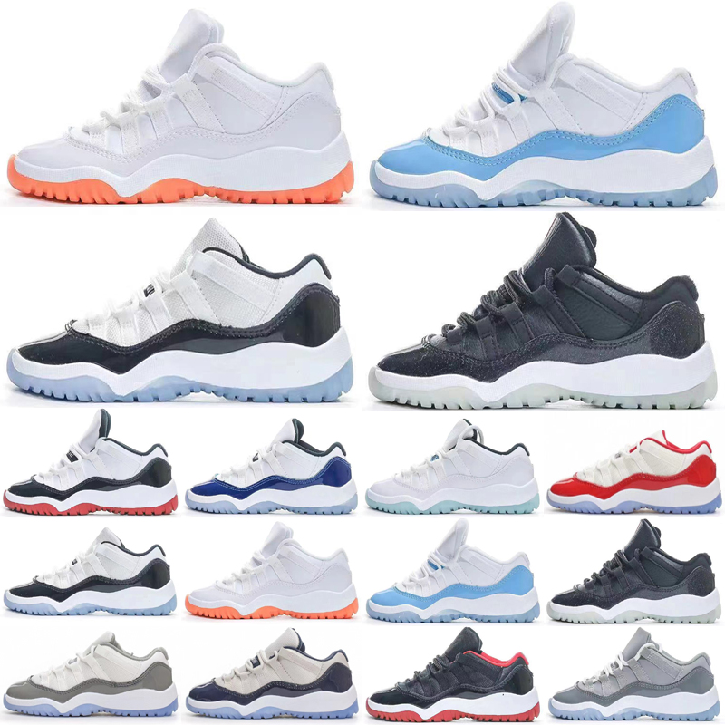 

11 Jumpman Low Retro Kids Basketball Shoes Cherry 11s High Cool Gray Cement Grey Cherry Jubilee 25th Velvet Low Concord Space Jam Bred Sports Sneakers Size 25-35, As photo 1