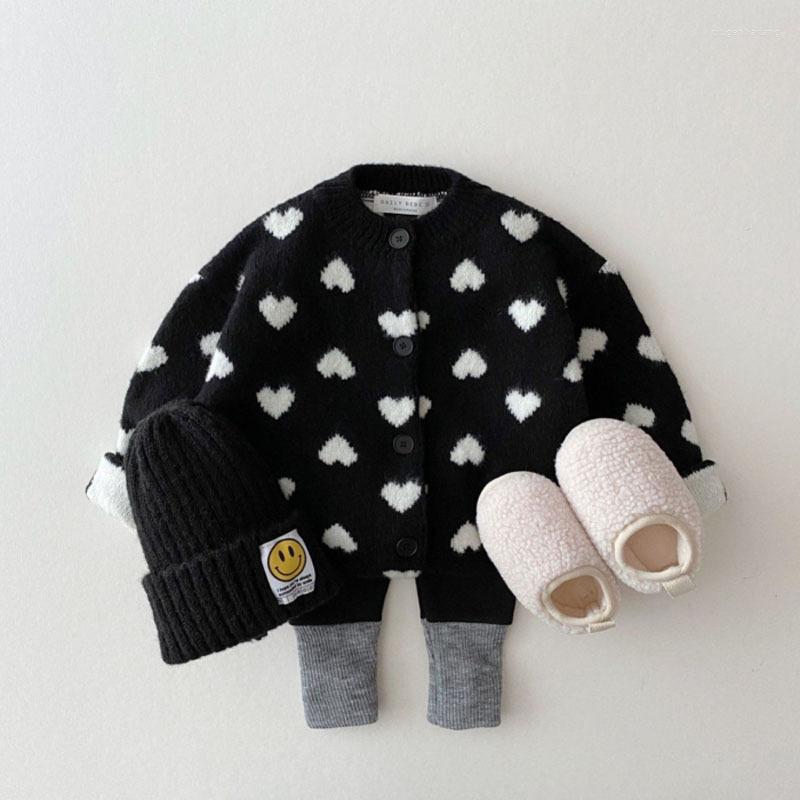 

Jackets Children's Jacket Boys Fashion Knitted Sweater Girls Baby Spring And Autumn Long-sleeved Love 0-3 Years Old, Picture shown