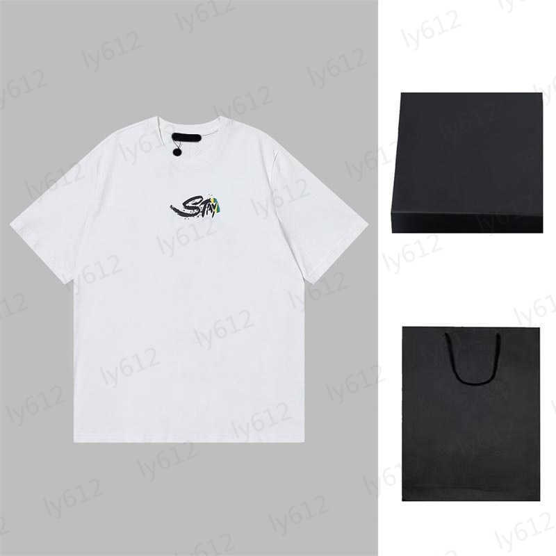 

Brand Mens T-shirts Spring Summer White Clothes Classic Fashion Leisure Luxury Colorful Cross Pattern Letter Logo Print Design Pure Cotton Short Sleeves, 10
