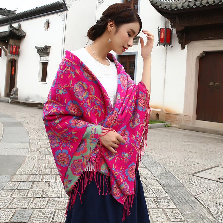 

Scarves Bufandas Invierno Mujer 2023 Rose Print Cashmere 57 Inch Oversized Square For Warm Shawl Woman Luxury Pashmina Scarf