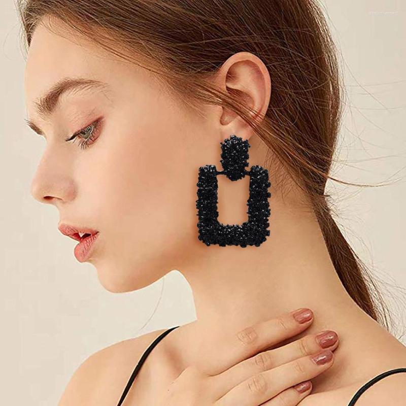 

Dangle Earrings Fashion Statement Wedding Earing Modern Female Jewelry Luxury Big Geometric Earring For Women Hanging Ear Drop