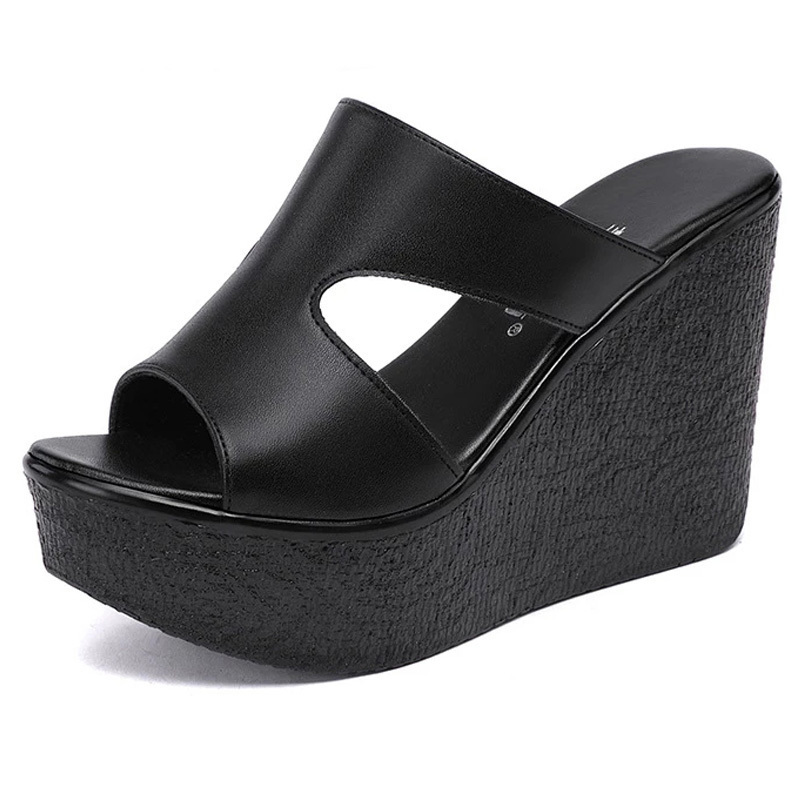 

Sandals 11cm High Heel Wedges Sandals For Women Summer Platform Fashion Footwear Red Black White Large Size Sandals 230419