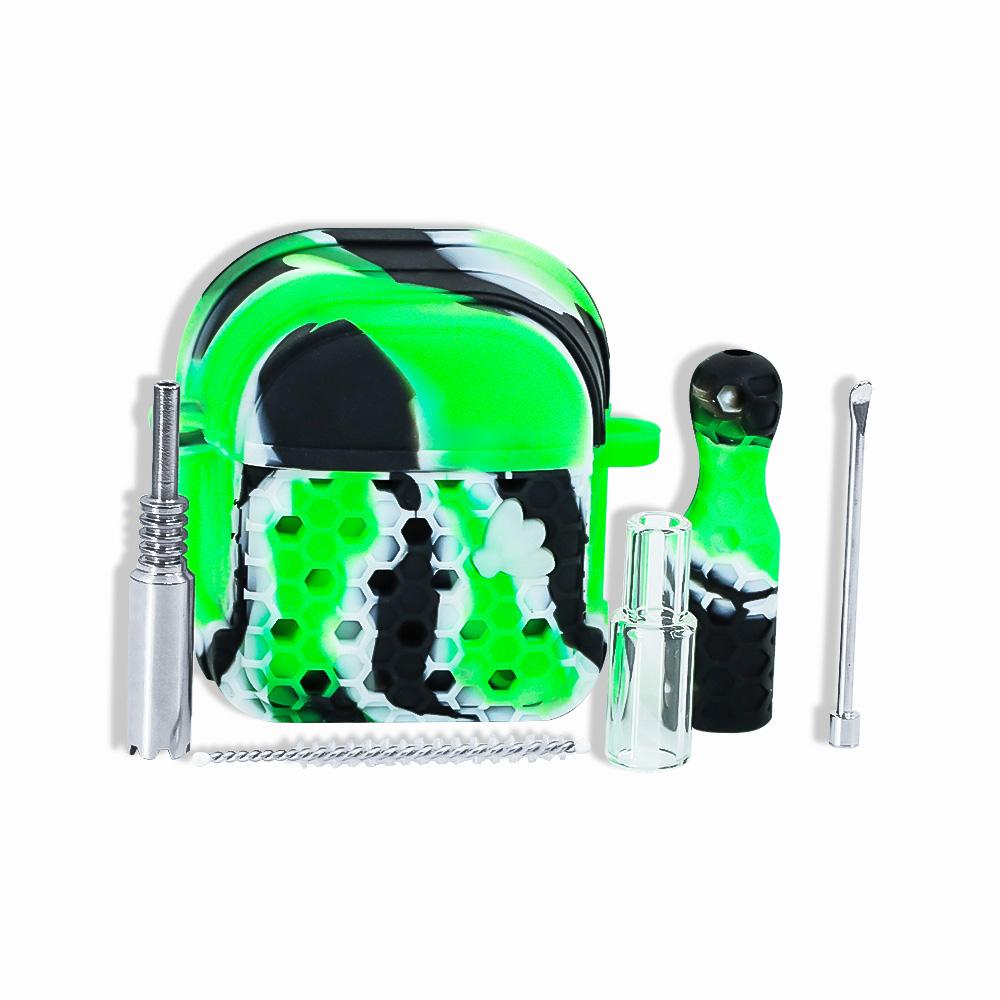 smoke kit Smoking Bag Silicone accessory tobacco Pipe Hitter Wax Container Stash Jar Oil Straw Dabber Tool bong dab rig-image-860441575