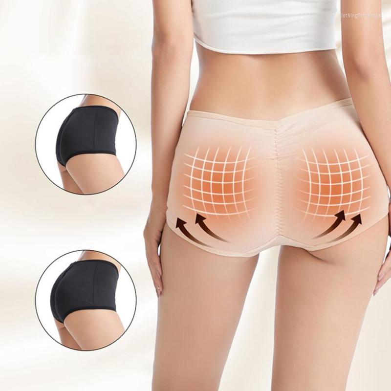 

Women's Shapers Lady Middle Waist Sexy Padding Panties Bum Padded Bulifter Enhancer Hip Push Up Underwear Seamless Buttocks, Nude