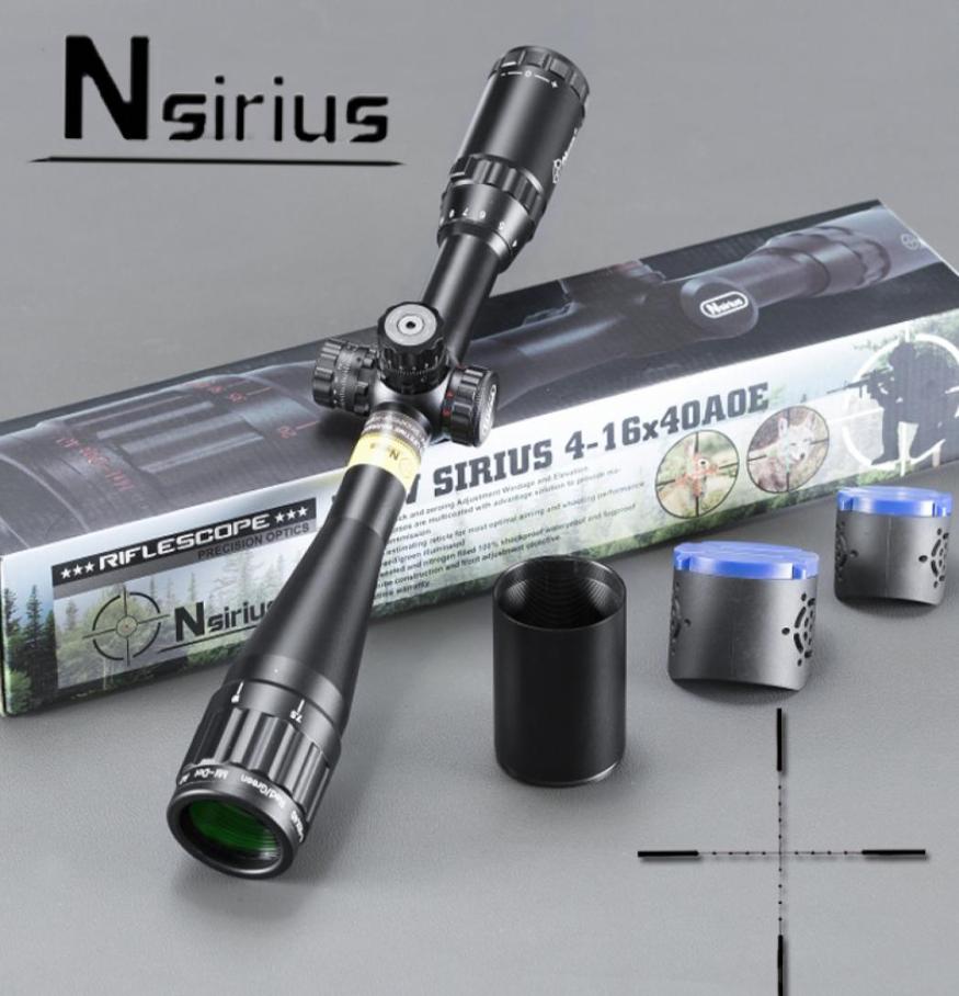 

Nsirius Precision Optics 416x40 AOE Red Green illuminated Mil Dot Rifle Scope Hunting Gun Scope with Sunshade and Mounting6245107