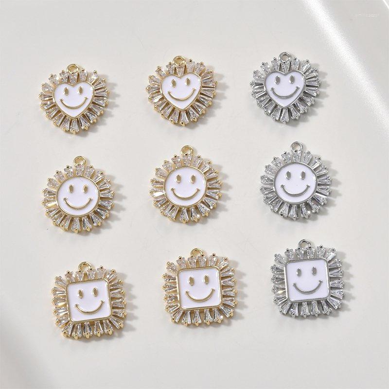 

Pendant Necklaces 2PCS Gold Plated Lovely Necklace With Zircon Charms For Jewelry Making DIY Brass Accessories Designer