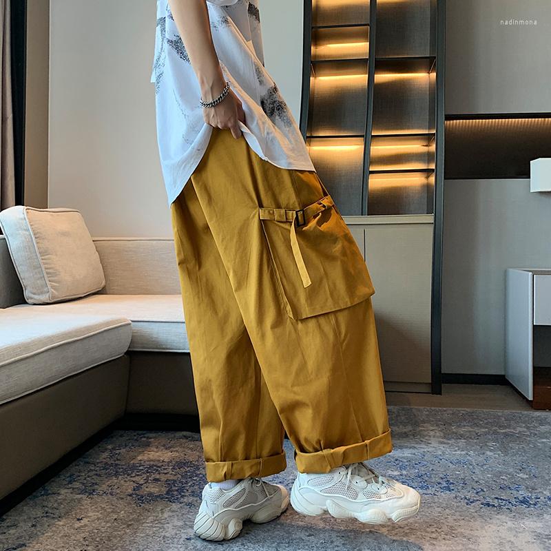 

Men's Pants #5067 Khaki Black Green Autumn Casual Loose Wide Leg Pantalon Hombre Korean Streetwear Harajuku Cargo Men Overalls