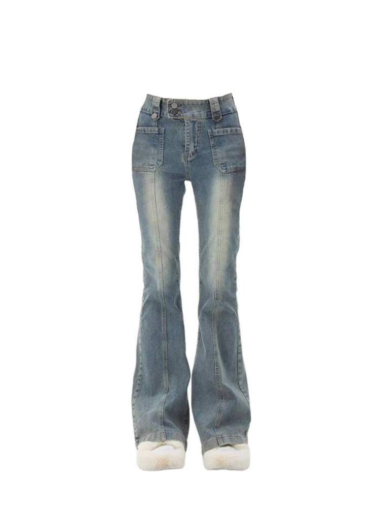 

Women s Jeans Blue Women Gyaru Flare Pants High Waist Vintage Denim Bell Bottom Female Harajuku Streetwear Chic 2000s Trousers Y2k 230420