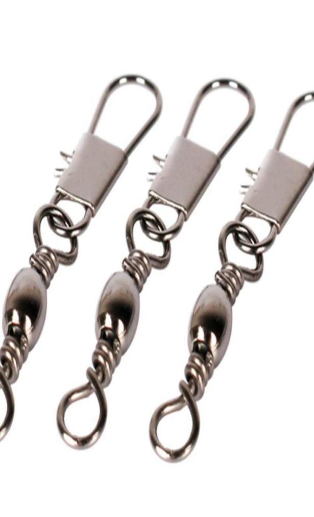 

100 Pcs Stainless Steel Swivels Interlock Snap Fishing Lure Tackles Winter Fishing Gear Accessories Connector Copper Swivel9992211