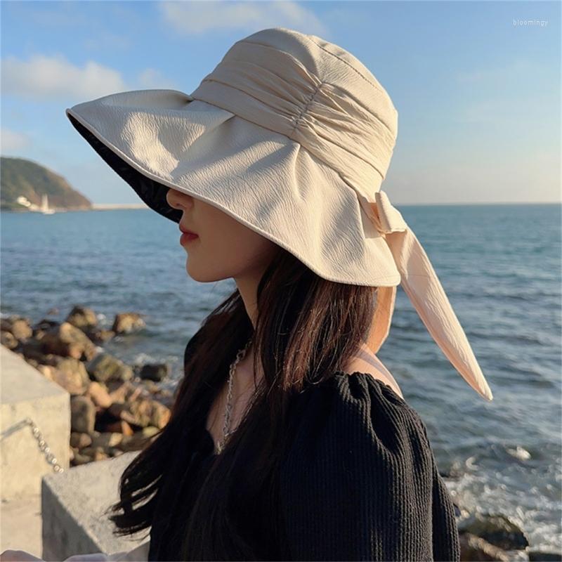 

Wide Brim Hats Packable Beachs Hat SunHat Women Summer Bucket Floppy, Black