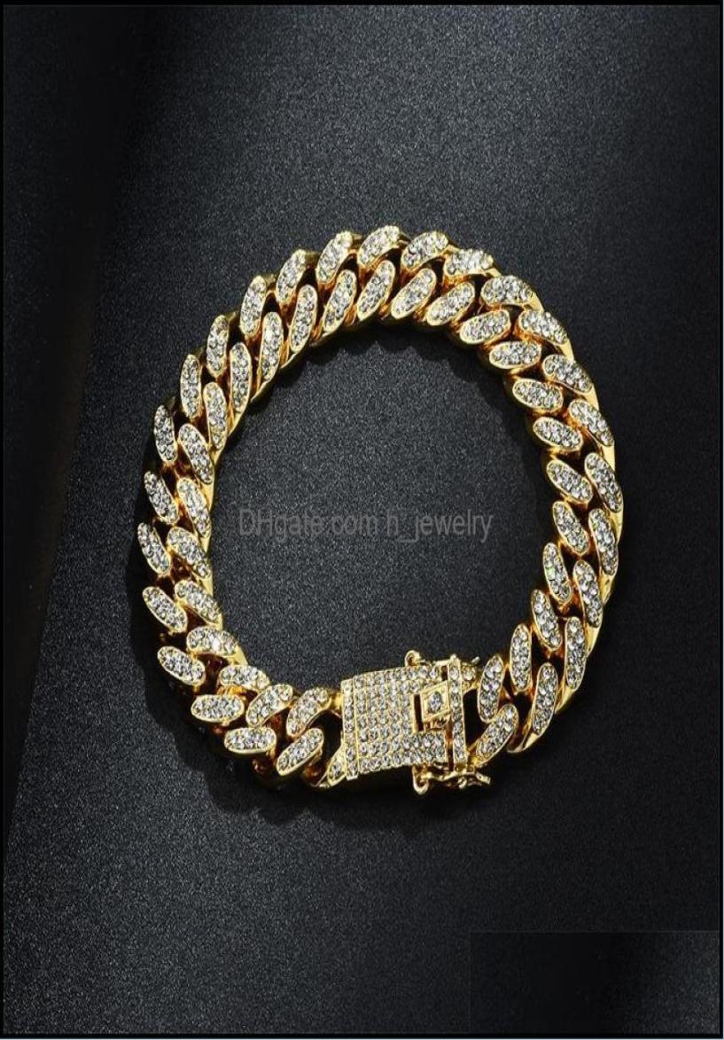 

Link Chain Mens Hip Hop Bling Gold Bracelets Diamond Jewelry Iced Out Miami Cuban Bracelet 1272 B3 Drop Delivery Hjewelry Dhfmi1695714