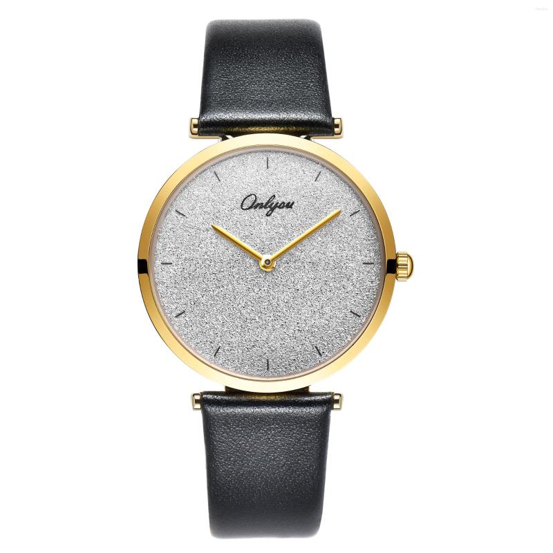

Wristwatches Fashion Casual Man Red Black Leather Waterproof Watches Steel Sky Starry Women Quartz Watch Couple, 81205gc-women