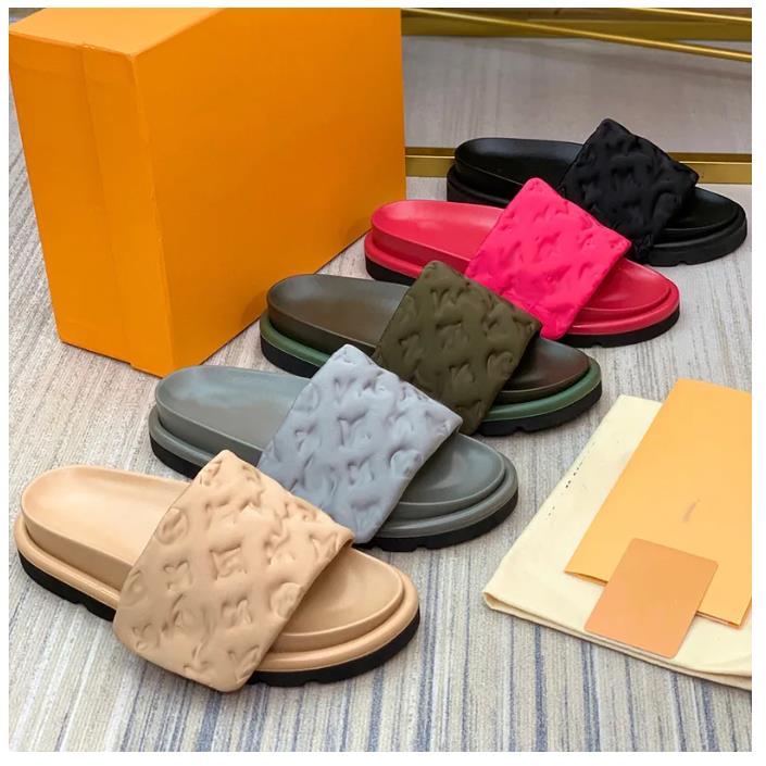 

sandals h garden l Designers Pool Pillow Mules Women Sandals Sunset Flat Comfort Mules Padded Front Strap Slippers Fashionable Easy-to-wear Style Slides, 07