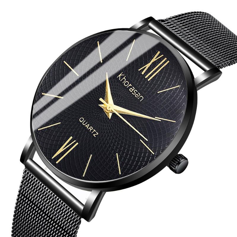 

Wristwatches Men Watch Fashion Simple Quartz For Man Classic Mesh Belt Watches Luxury Casual Male Wrist Clock Relogio, Black gold black