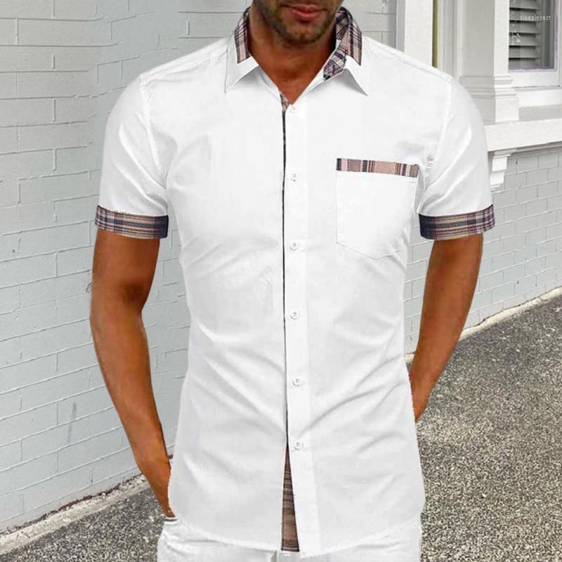 

Men's Casual Shirts Shirt Top Button Men Mid Length Summer, Black