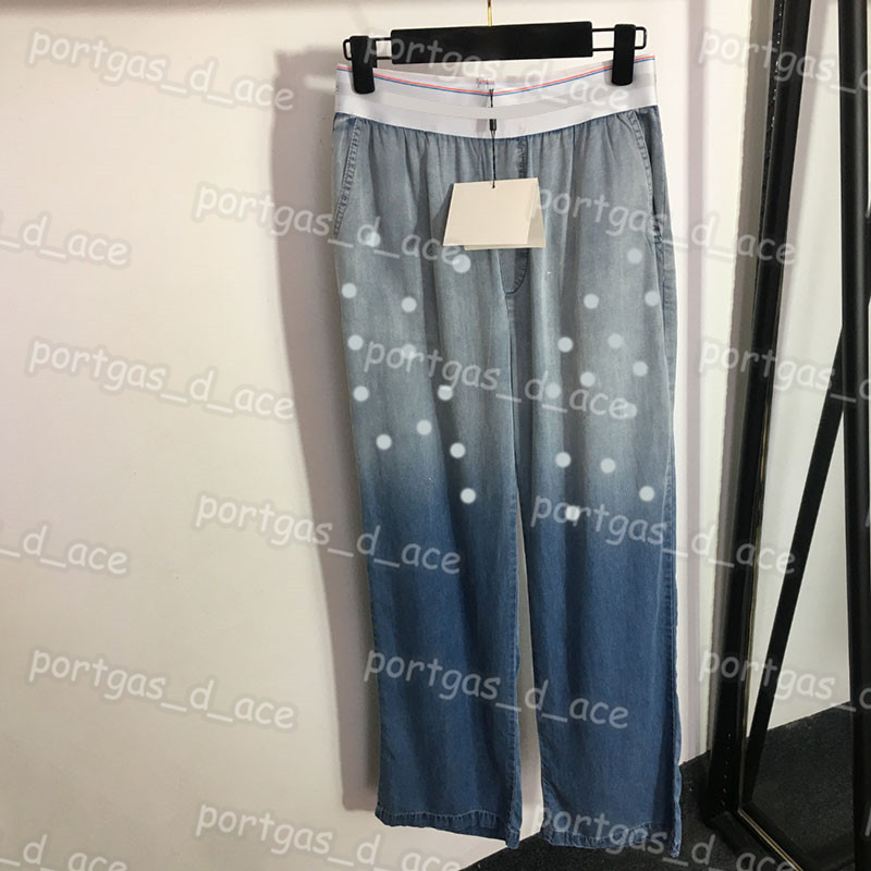 

Women Fashion Denim Pants Wide Leg Denim Trousers Gradient Color Shiny Rhinestone Pants High Waist Jeans, Blue with label#20232160