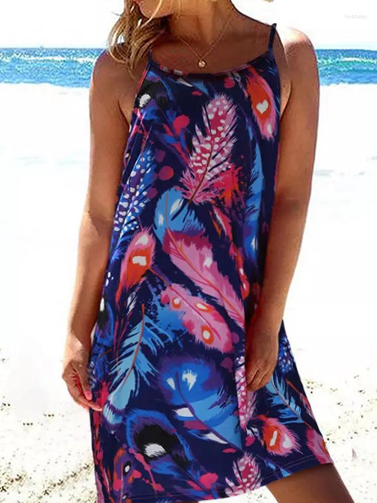 

Casual Dresses Women' Sleeveless Criss Cross Backless Dress 2023 Summer Beach Boho Feather Open Back Mini Sexy Cover Ups, Picture shown